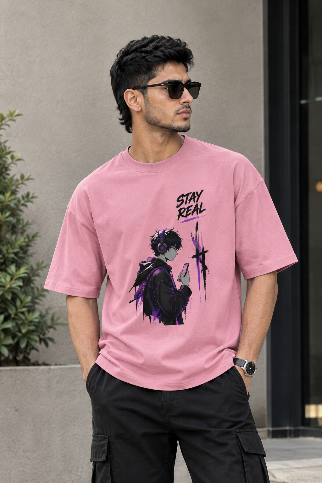 Stay Real Anime Oversized T-Shirt